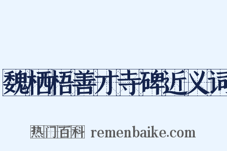 魏栖梧善才寺碑近义词是什么意思的图片